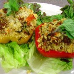 Spring Couscous Stuffed Bell Peppers