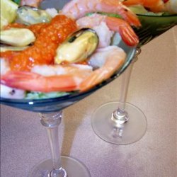 Seafood Salad Martini With Vodka Habanero Dressing