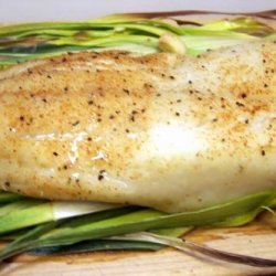 Ramps and Hake Grilled on a Cedar Plank