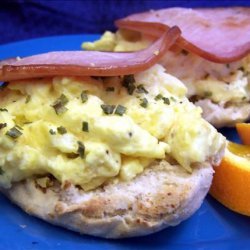 English Muffin With Scrambled Egg and Ham