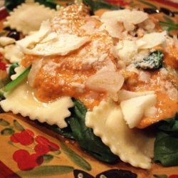 Spinach- Ravioli Salad With Olive Oil Tomato Vinaigrette