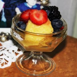 Lime & Mango Sherbet Topped With Fresh Berries