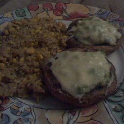 Baked Mushrooms With Spicy Rice and Corn