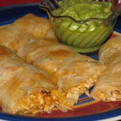 Chipotle Chicken Rolls With Avocado Dipping Sauce