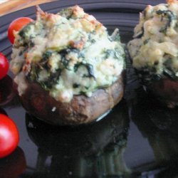 Crab Rockefeller Stuffed Mushrooms