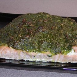 Salmon Crusted Pistachio Pesto