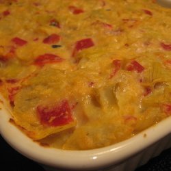 Hot Roasted Red Pepper and Artichoke Dip