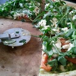 Goat Cheese Arugula Pizza - No Red Sauce!