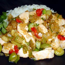 Chicken with Tomatillos and Poblanos