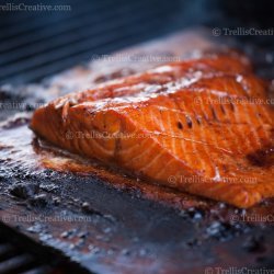 Planked Salmon With Honey Balsamic Glaze