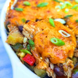 Cheesy Chicken Enchilada Bake