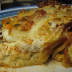 Cheese Stuffed Manicotti in Meat Sauce