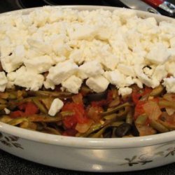 Green Beans With Tomatoes and Feta Cheese(Fasolakia Me Domata Ka