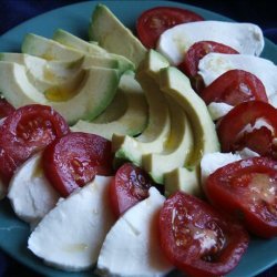 Mozzarella Avocado and Tomato Salad in Vinaigrette