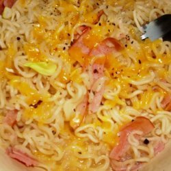 Ham & Cheese Ramen Noodles ^_^ Cheap Budget Meal