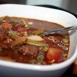 Meatball Vegetable and  Barley Soup