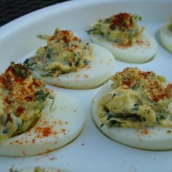 Spinach-Bacon Deviled Eggs