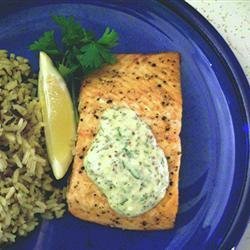 Grilled Salmon Fillets with a Lemon, Tarragon, and Garlic Sauce