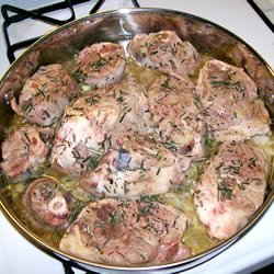 Lamb Shank Braised in White Wine with Rosemary