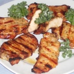 Grilled Pork Steaks with Lemon Butter Sauce