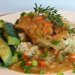 Braised Chicken Breasts in Tasty Mirepoix Ragout