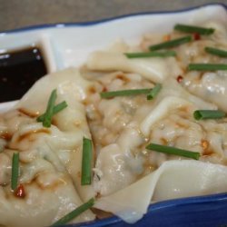 Pork Ravioli With Lime and Malt Vinegar Dipping Sauce