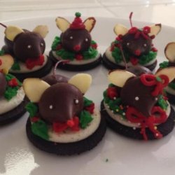 Chocolate Christmas Mice Cookies
