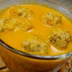 Carrot Soup With Bacon and Dill Dumplings