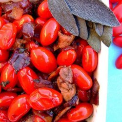 Grape Tomatoes With Onion, Bacon and Sage