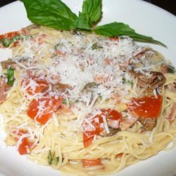 Angel Hair Pasta With Prosciutto and Wild Mushrooms