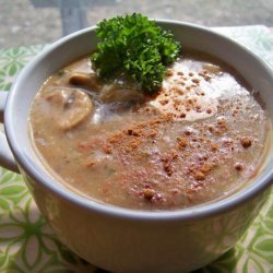 Creamy Spiced Mushroom Soup (Low Fat and Vegan)