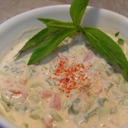 Cucumber, Mint, and Tomato Raita