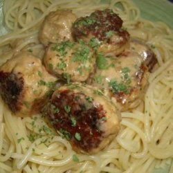 Creamy Parmesan Pasta With   Fowl Balls  (Ha Ha!)