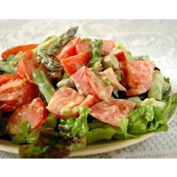 Asparagus and Tomato Salad with Yogurt-Cheese Dressing