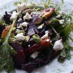 Roasted Beet, Peach and Goat Cheese Salad