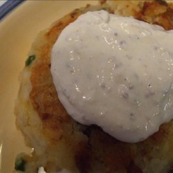 Ham and Potato Patties With Horseradish Sauce