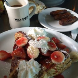 Banana, Strawberry, and Cream Cheese stuffed French Toast