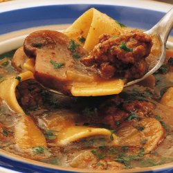 Beef and Pasta Mushroom Soup