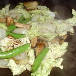 Chinese Cabbage, Snow Pea and Mushroom Stir-Fry