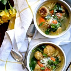 Spring Minestrone With Chicken Meatballs