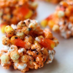 Candy Corn Popcorn Balls