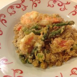 Crunchy Topped Prawn & Asparagus Bake