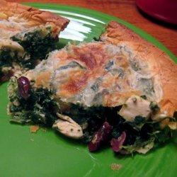 Chicken, Spinach and Dried Cranberry Phyllo Pie