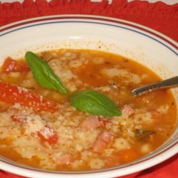 Pasta E Fagioli With Ham, Mushrooms and Herbs