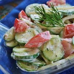 Creamy Cucumber Tomato Salad