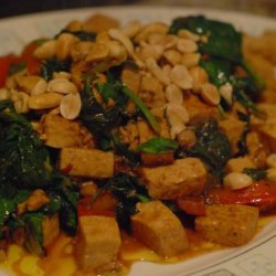 Spicy Thai Tofu With Red Bell Peppers and Peanuts