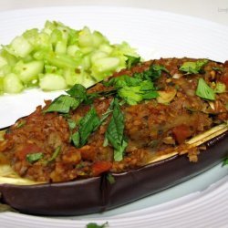 North African Bulgar Stuffed Baby Eggplant