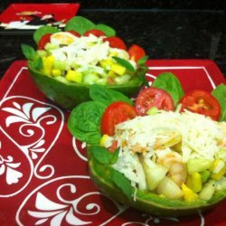 Shrimp & Scallop Salad in Avocado Cups