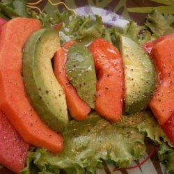 Mexican Watermelon & Papaya Salad With Tequila Vinaigrette