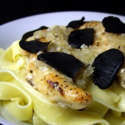 Truffles on Chicken Breast on Bed of Angel Hair Pasta